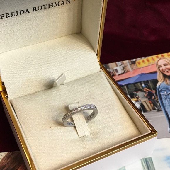 Freida Rothman single stack sterling silver cz ring - Picture 2 of 4